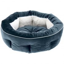 Оксамитове ліжко Ferplast Marquis 45 Bedding Blue-Ivory для котів і собак, 45×16 см