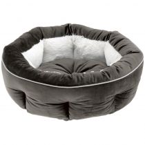 Оксамитове ліжко Ferplast Marquis 45 Bedding Grey-Ivory для котів і собак, 45×16 см