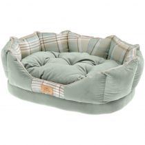 Лежак з двосторонньою подушкою Ferplast Charles 50 Bedding Green для котів і собак, 45×35×17 см