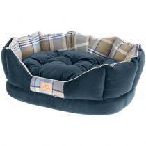 Лежак з двосторонньою подушкою Ferplast Charles 70 Bedding Blue для котів і собак, 68×47×25 см
