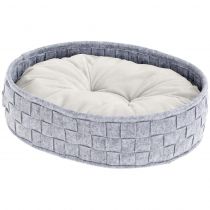 Валяная ліжко Ferplast Cocoon 45 Light Grey Cushion для котів і собак з двосторонньою подушкою, 45×35×12 см