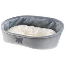 Лежанка з двосторонньою подушкою Ferplast Laska 45 Grey Dogbed для котів і собак, 45×34×16 см