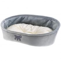 Лежанка з двосторонньою подушкою Ferplast Laska 55 Grey Dogbed для котів і собак, 55×40×18.5 см