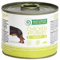 Консерва Natures Protection Adult Chicken&Turkey для дорослих собак, 200 г