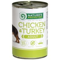 Консерва Natures Protection Adult Chicken&Turkey для дорослих собак, 400 г