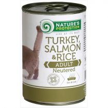 Консерва Natures Protection Neutered Turkey, Salmon&Rice для стерилізованих котів, 400 г