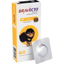 Жувальна таблетка Bravecto від бліх і кліщів для собак дрібних порід від 2 до 4,5 кг, 112,5 мг