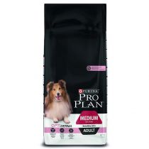 Сухий корм Purina Pro Plan Dog Adult OptiDerma для собак середніх порід, з лососем і рисом, 14 кг