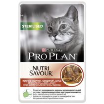 Консерва Purina Pro Plan Cat Nutrisavour Sterilised для стерилізованих котів, з яловичиною, 85 г