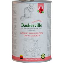 Вологий корм Baskerville Sensitive Lamm Mit Preiselbeeren для котів, ягня з журавлиною і котячої м'ятою, 400 г