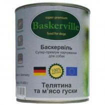 Вологий корм Baskerville для собак, телятина і м'ясо гусака, 800 г