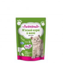 Консерви Леопольд готовий обід для котів асорті яловичина і серце в желе, 100 г