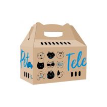 Коробка-переноска Collar TelePet для котів і собак до 8 кг, бежева, 45.5×22×43.5 см
