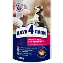 Вологий корм Клуб 4 Лапи Puppies All Breeds Premium для цуценят всіх порід, курка в желе, 100 г