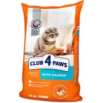 Сухий корм Клуб 4 Лапи Adult Cats Premium для дорослих котів, з лососем, 14 кг