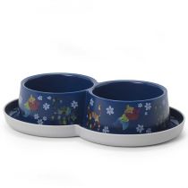 Подвійна миска Moderna Double Trendy Dinner Friends Forever для котів і собак, чорнична, 2×350 мл, d-10 см