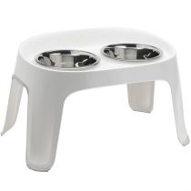 Столик з мисками Moderna Skybar для собак, білий, 2×850 мл, 29×48×20 см