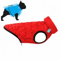 Двостороння куртка AiryVest Uni S38 для собак, червоно-чорна