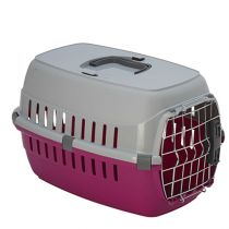 Переноска Moderna для собак і котів до 5 кг, пластик, рожева, 49×32×30 см