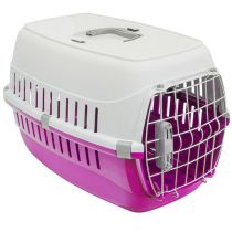 Переноска Moderna Road Runner 2 з замком, для собак і котів до 8 кг, пластик, яскраво-рожевий, 58×35×37 см