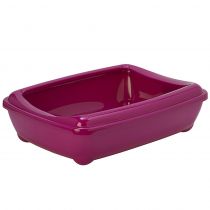 Туалет Moderna Arist-O-Tray Jumbo з бортиком для котів, яскраво-рожевий, 57×43×16.3 см