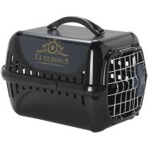 Переноска Moderna Trendy Runner Luxurious Pets для котів, чорна, 49.4×32.2×30.4 см