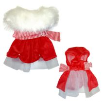 Новорічне плаття Monkey Daze Santa Dress для собак, розмір XS, червоний