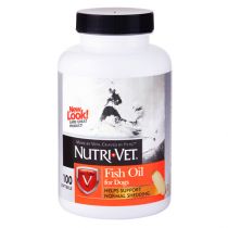 Добавка риб'ячий жир Nutri-Vet Fish Oil для поліпшення стану шкіри і шерсті у собак, 100 капсул