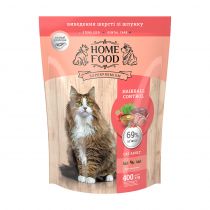 Сухий корм Home Food Hairball Control для виведення шерсті у дорослих котів, з індичкою і качкою, 400 г