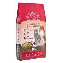 Сухий корм Home Food Premium для дорослих котів всіх порід, м'ясне асорті, 10 кг