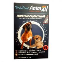 Нашийник протипаразитний AnimAll VetLine для собак, люмінесцентний 70 см, білий