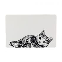 Килимок під миску Trixie Zentangle для котів, білий / чорний, 44 х 28 см