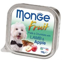 Вологий корм MONGE DOG FRUIT з ягням і яблуком, 100 г