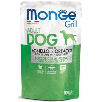 Вологий корм MONGE DOG GRILL з ягням і овочами, 100 г