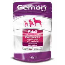 Вологий корм GEMON DOG WET Adult шматочки з яловичиною і шинкою 0, 1 кг