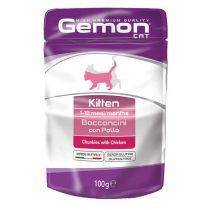 Вологий корм GEMON CAT WET Kitten шматочки з куркою 0,1 кг