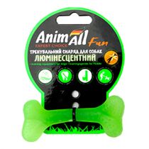 Іграшка AnimAll Fun кістка для собак, люмінесцентна, 8 см, зелена