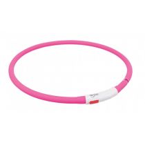 Нашийник Trixie Flash Light USB XS-XL світиться, 70 см х 10 мм, рожевий