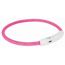 Нашийник Trixie Flash Light USB ML світиться, з відображає смугою, 45 см х 7 мм, рожевий