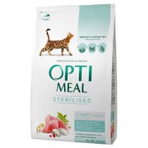 Сухий корм Optimeal для стерилізованих кішок і кастрованих котів, з індичкою і вівсом, 4 кг