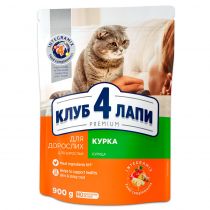 Сухий корм Клуб 4 Лапи Adult Cat Premium для дорослих кішок, з куркою, 900 г