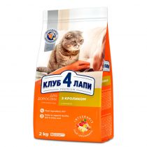 Сухий корм Клуб 4 Лапи Adult Cat Premium для дорослих кішок, з кроликом, 2 кг