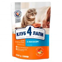 Сухий корм Клуб 4 Лапи Adult Cat Premium для дорослих кішок, з лососем, 300 г