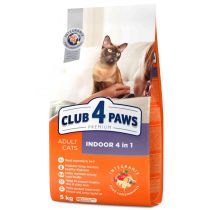 Сухий корм Клуб 4 Лапи Indoor 4 в 1 Adult Premium для дорослих котів, які мешкають в приміщенні, 5 кг
