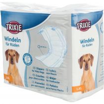 Гігієнічна пов'язка Trixie для собак, розмір L-XL, біла, 60-80 см, упаковка 12 шт