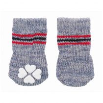Шкарпетки Trixie для собак, з антиковзанням, бавовна, розмір XS-S, сірий