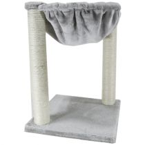 Кігтеточка-лежанка AnimAll з бубоном для котів, сизаль, сіра, 40х40х50 см