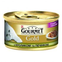 Вологий корм Purina Gourmet Gold для котів, з кроликом і печінкою, 85 г