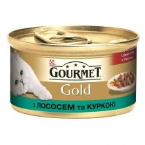 Вологий корм Purina Gourmet Gold для котів, з лососем і куркою, 85 г