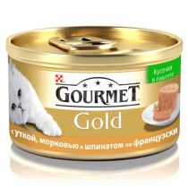 Вологий корм Purina Gourmet Gold для котів, з качкою, морквою і шпинатом, 85 г